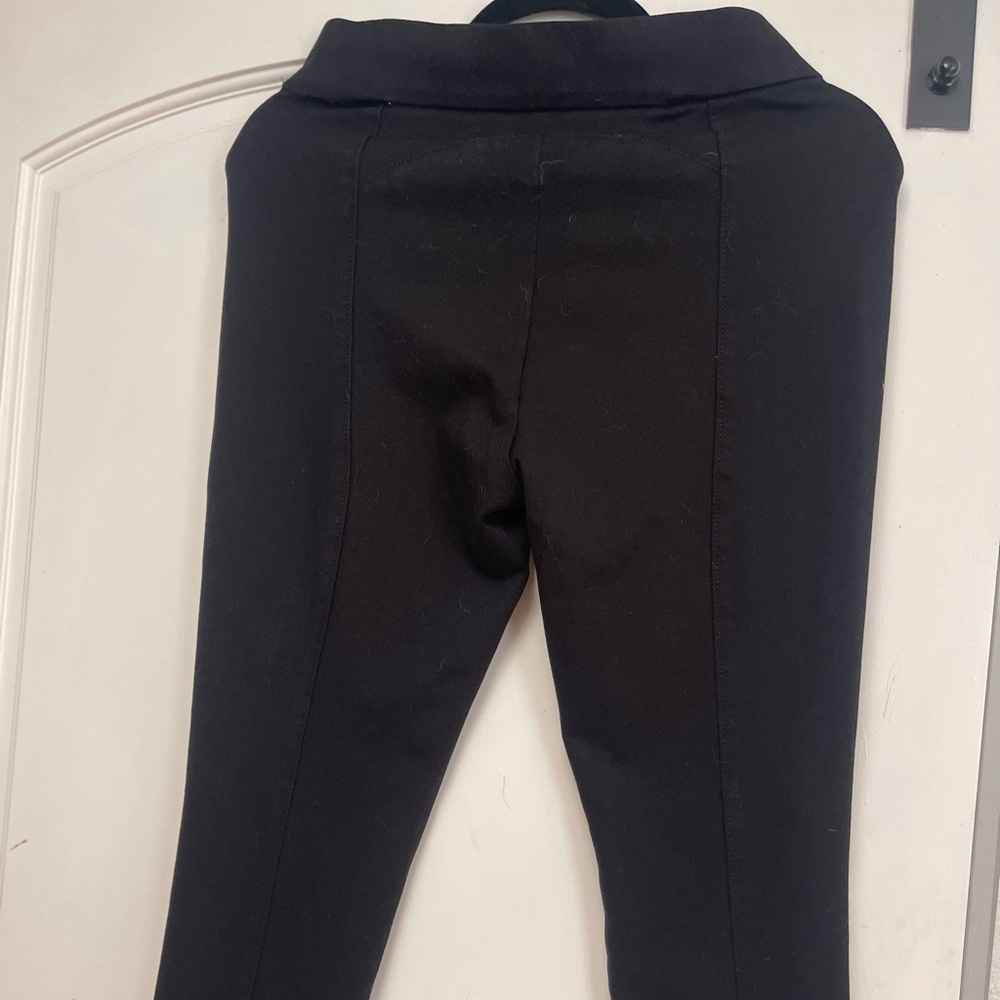 ANNE KLEIN sleek stretch SLACKS Size M, Black and Gold NARROW LEG nice material